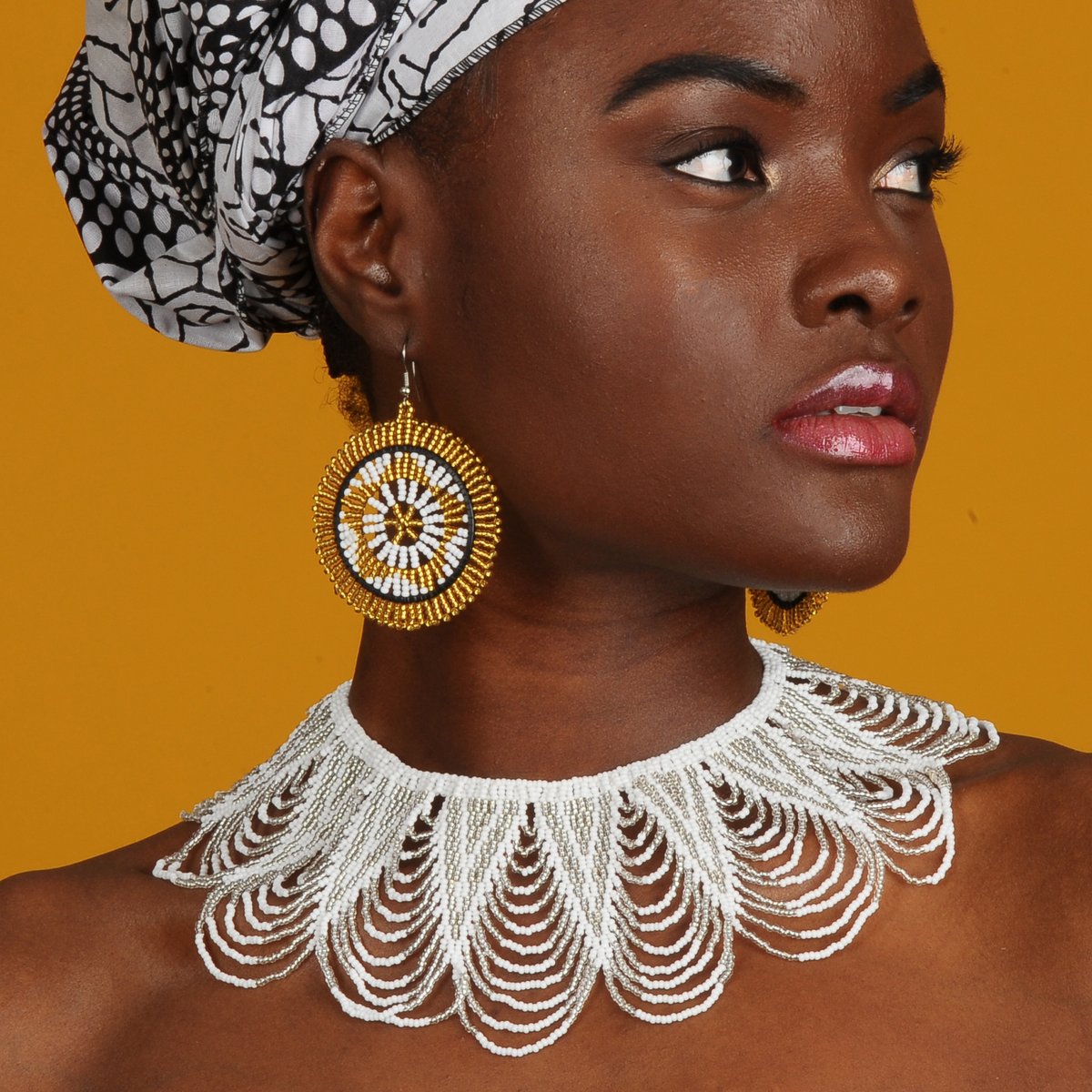 Beaded fringe necklace sales
